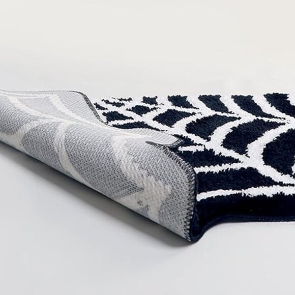 NEW Spider Web Bath Mat - Halloween Rug Bathroom Decor Gothic Home , 32" x 20" - Picture 5 of 9